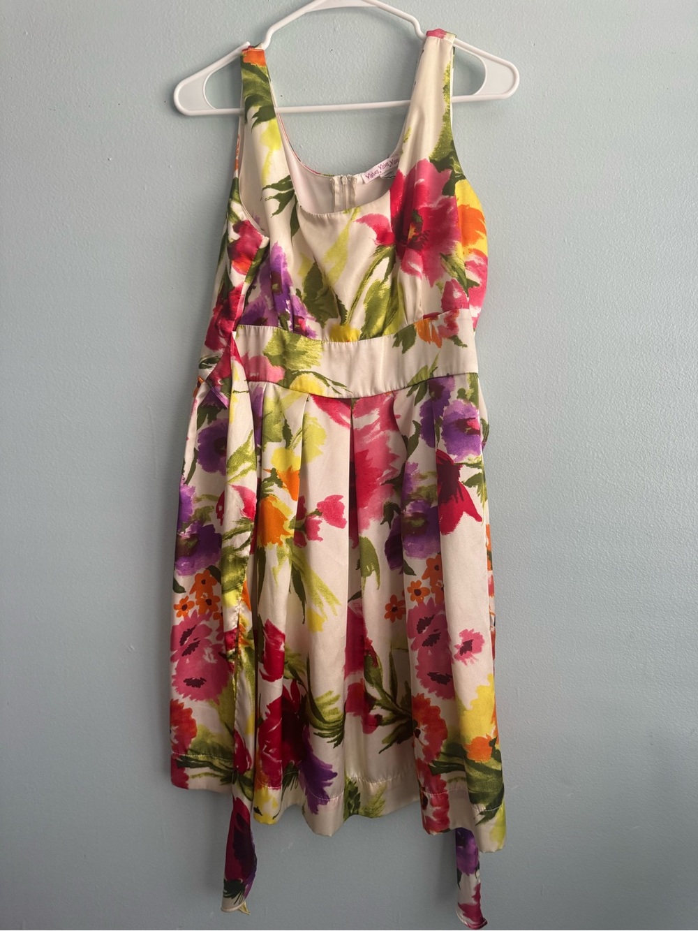 Wishes Wishes Wishes Cream Floral Midi Dress with Pink & Purple Blooms